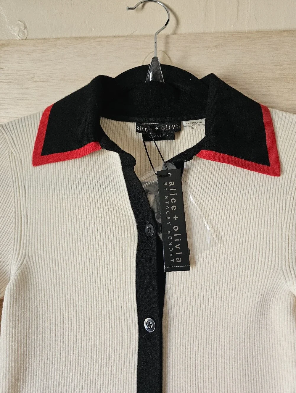 Alice + Olivia Colorblock Ribbed Knit Mini Dress NWT XS
